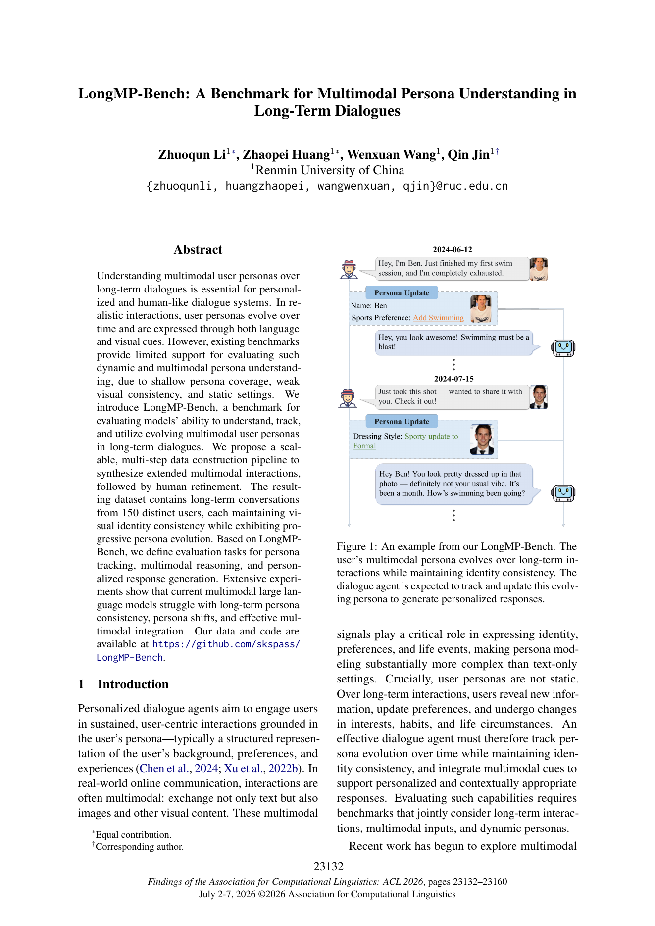 LongMP-Bench: A Benchmark for Multimodal Persona Understanding in Long-Term Dialogues